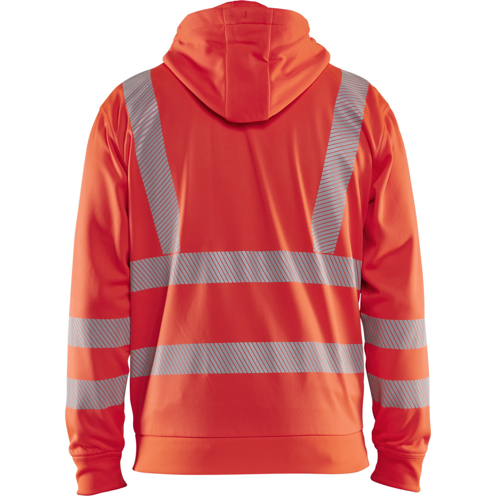 Blaklader High Vis Hooded Sweatshirt with Zip, Red (4)