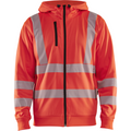 Blaklader High Vis Hooded Sweatshirt with Zip, Red
