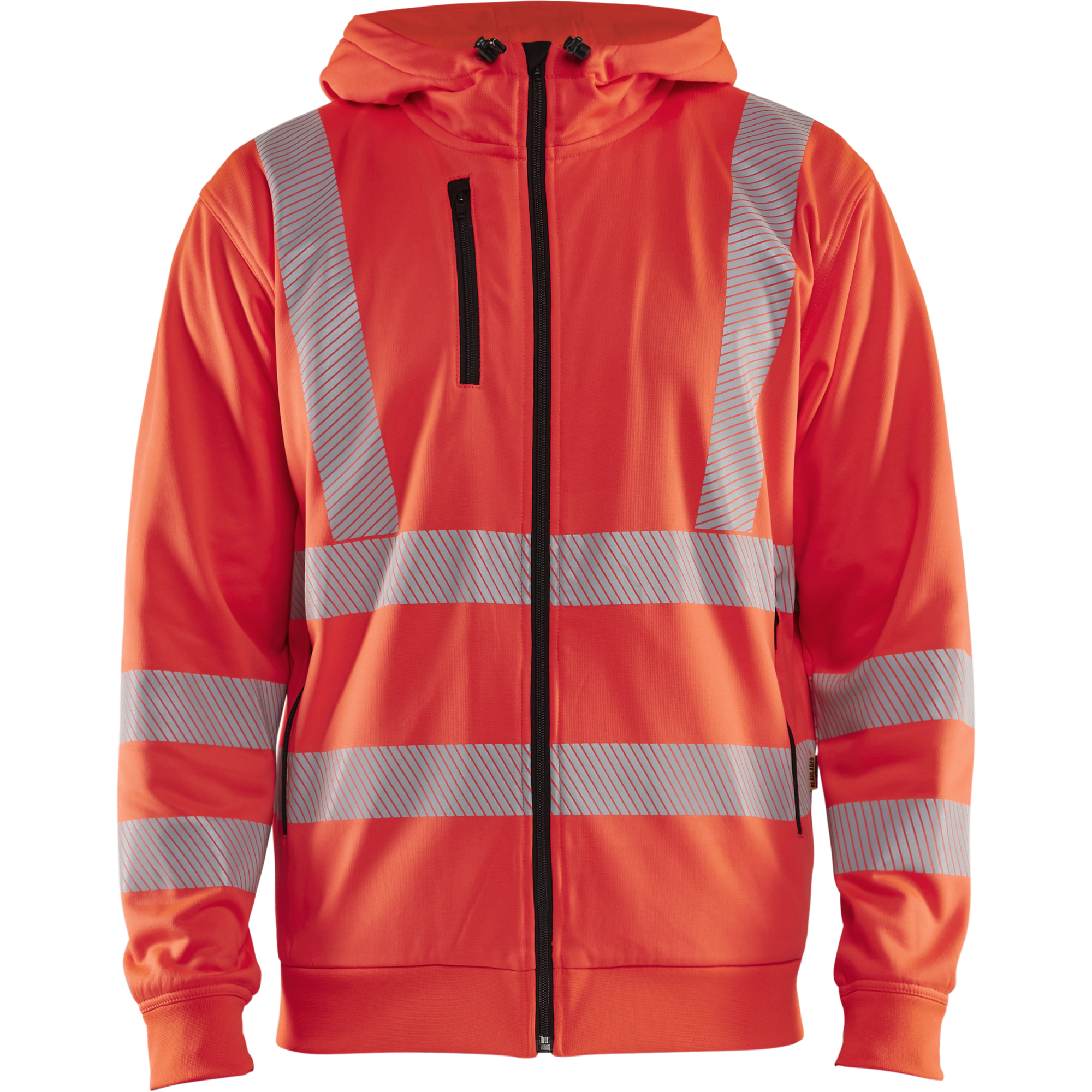 Blaklader High Vis Hooded Sweatshirt with Zip, Red