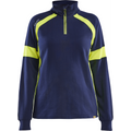 Blaklader High Vis Ladies Sweatshirt, Navy Blue/ Yellow
