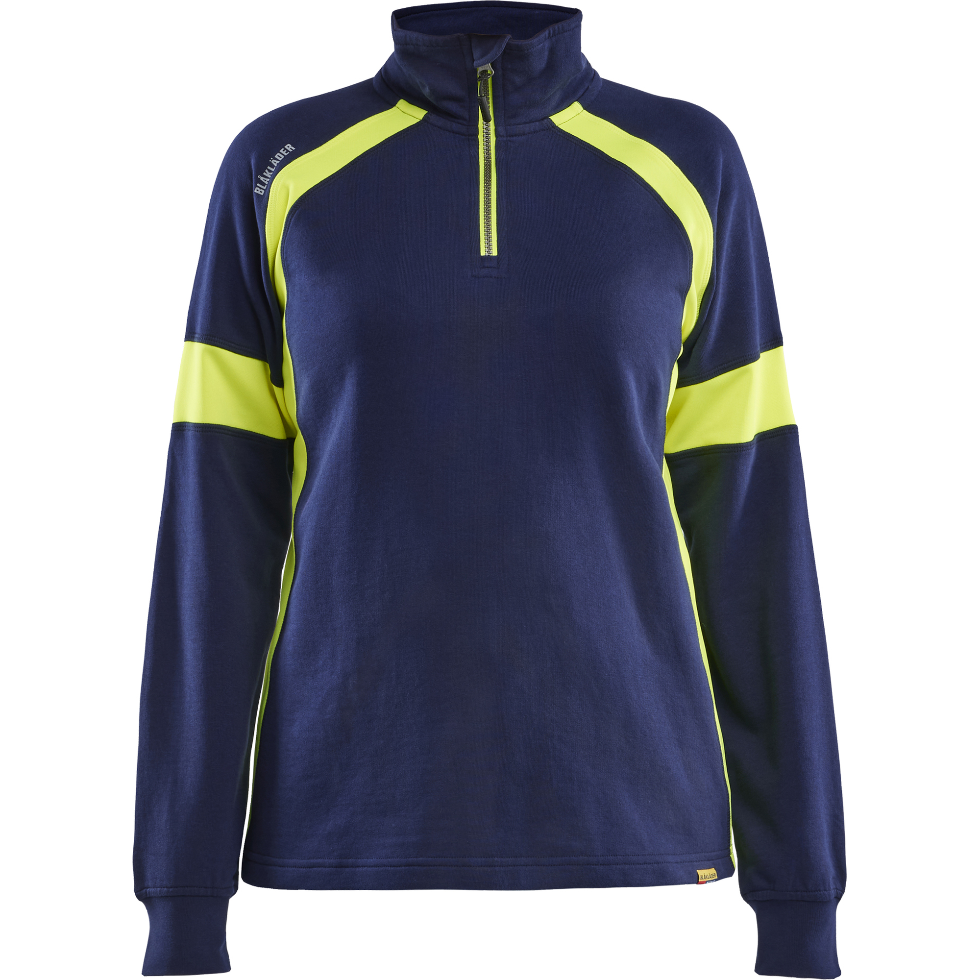 Blaklader High Vis Ladies Sweatshirt, Navy Blue/ Yellow