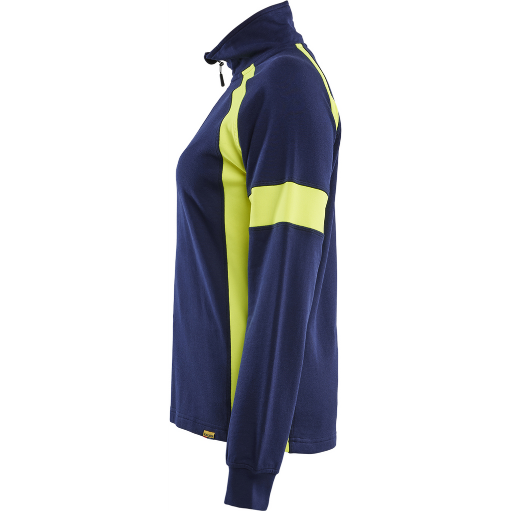 Blaklader High Vis Ladies Sweatshirt, Navy Blue/ Yellow (3)