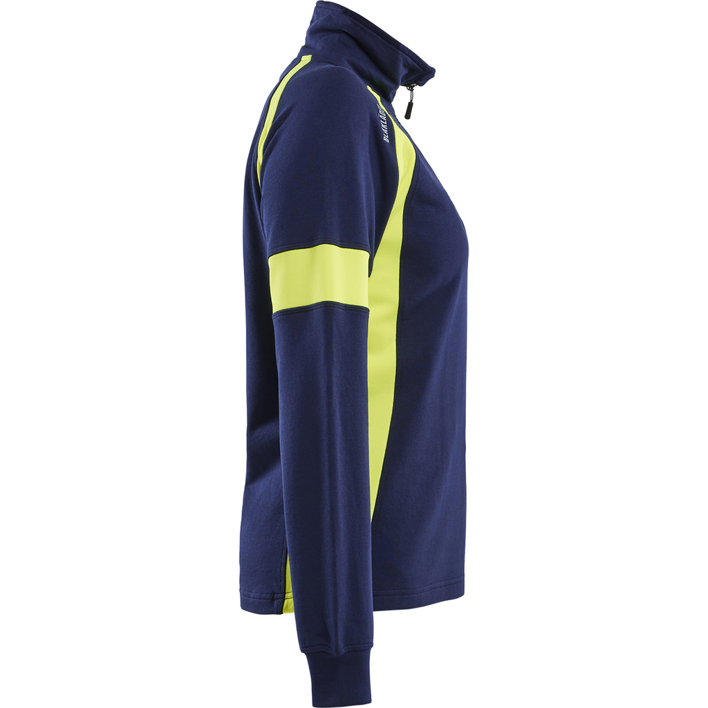 Blaklader High Vis Ladies Sweatshirt, Navy Blue/ Yellow (2)
