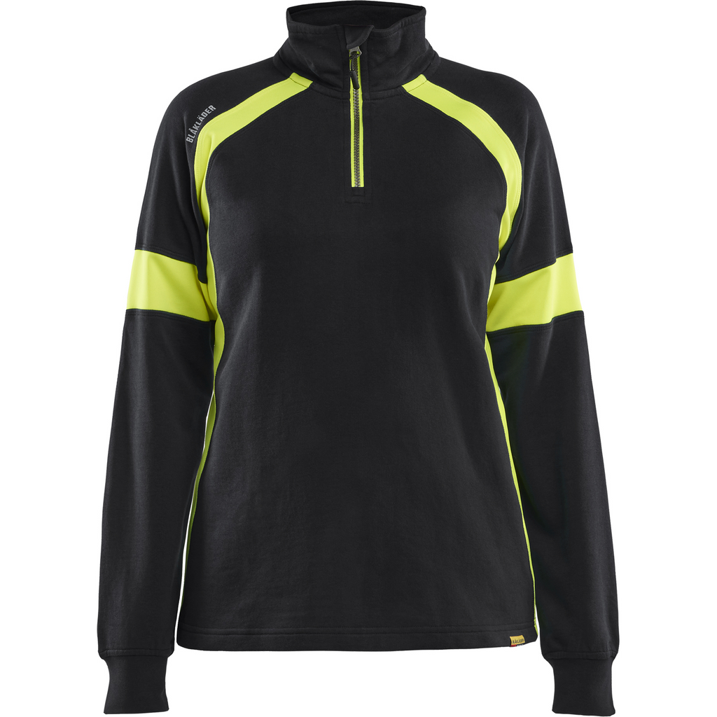 Blaklader High Vis Women's Sweatshirt, Black/Yellow