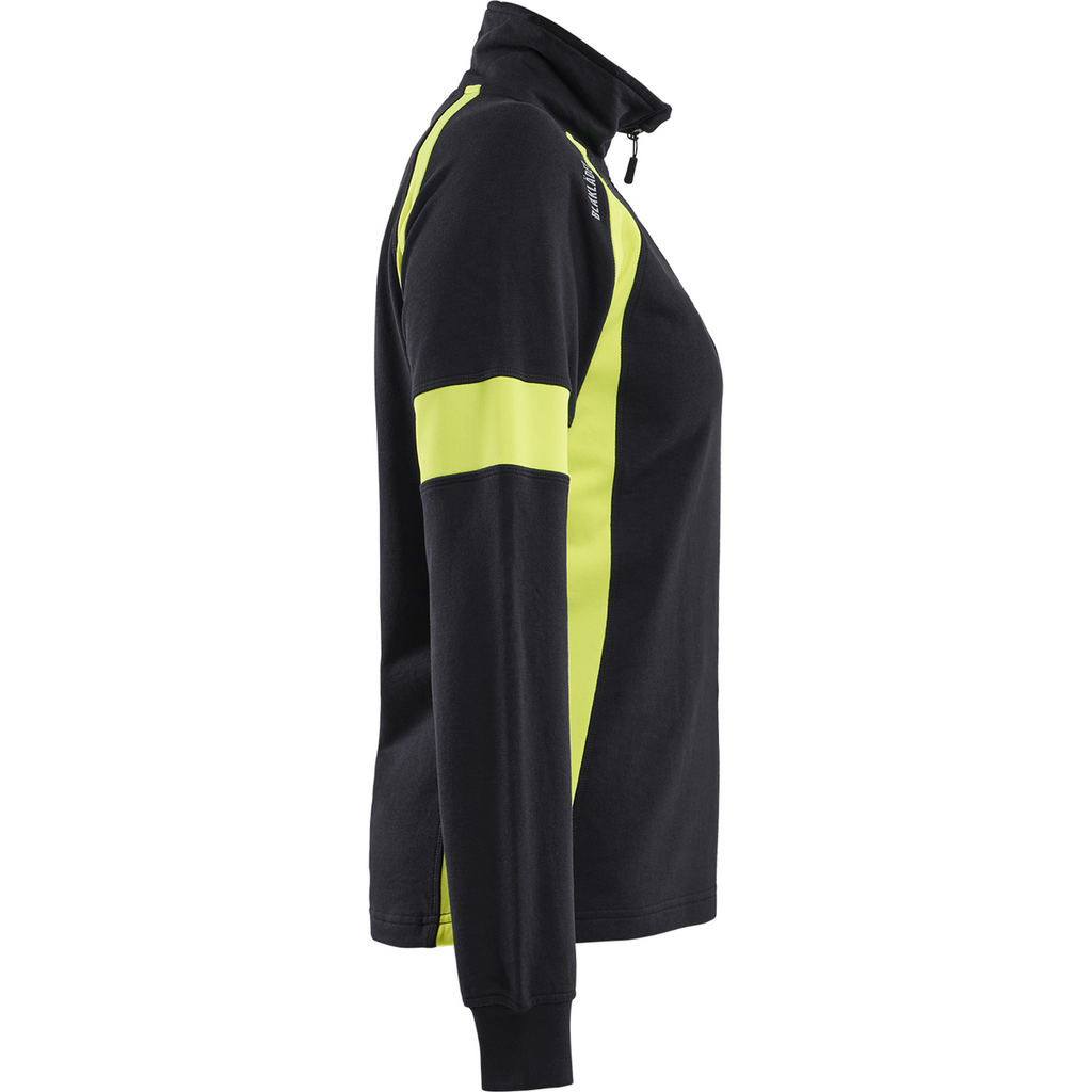 Blaklader High Vis Women's Sweatshirt, Black/Yellow (2)