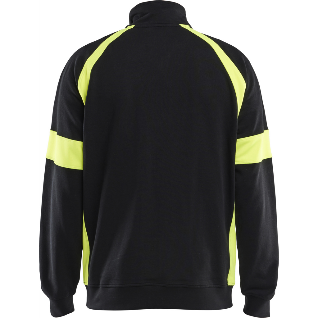Blaklader High Vis Full Zip Sweatshirt, Black/Yellow (4)