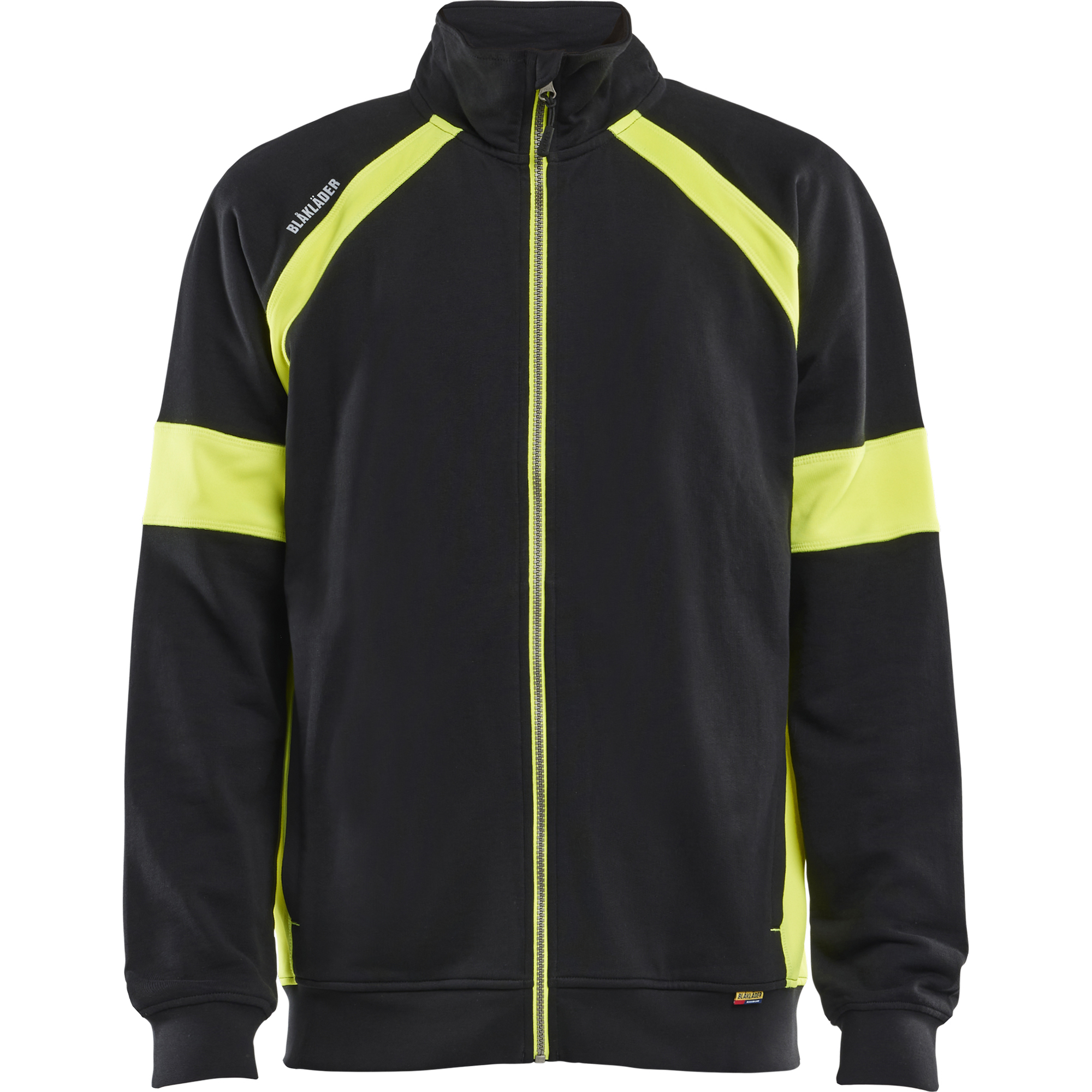 Blaklader High Vis Full Zip Sweatshirt, Black/Yellow