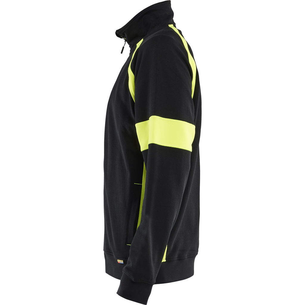 Blaklader High Vis Full Zip Sweatshirt, Black/Yellow (3)
