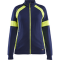 Blaklader High Vis Ladies Full Zip Sweatshirt, Navy Blue/ Yellow