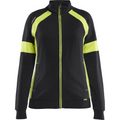 Blaklader High Vis Ladies Full Zip Sweatshirt, Black/Yellow