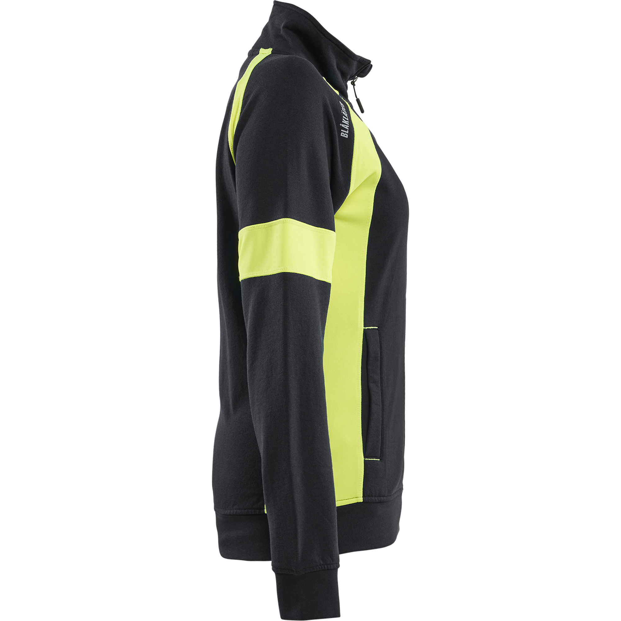 Blaklader High Vis Ladies Full Zip Sweatshirt, Black/Yellow (2)