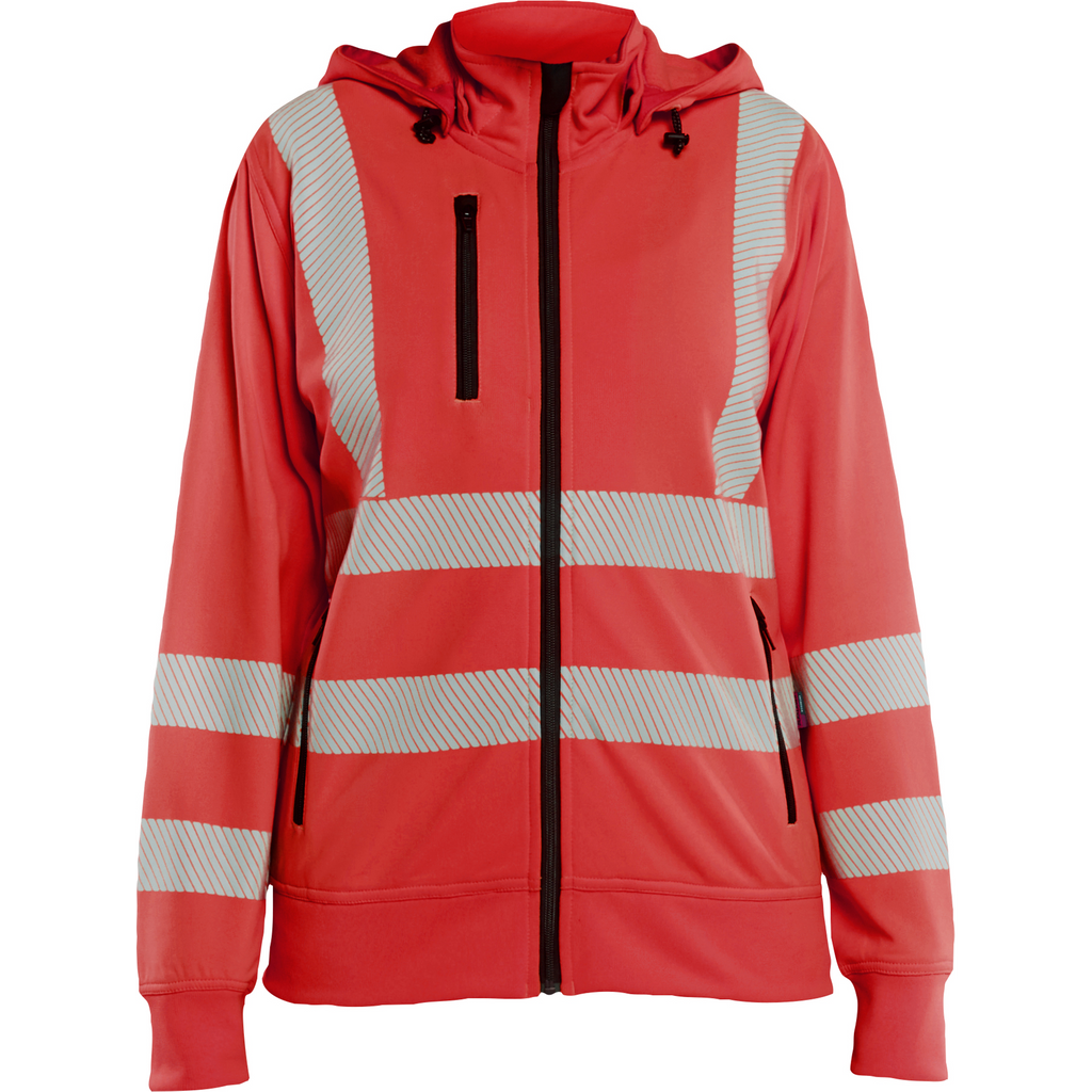 Blaklader High Vis Ladies Sweatshirt with Detachable Hood, Red