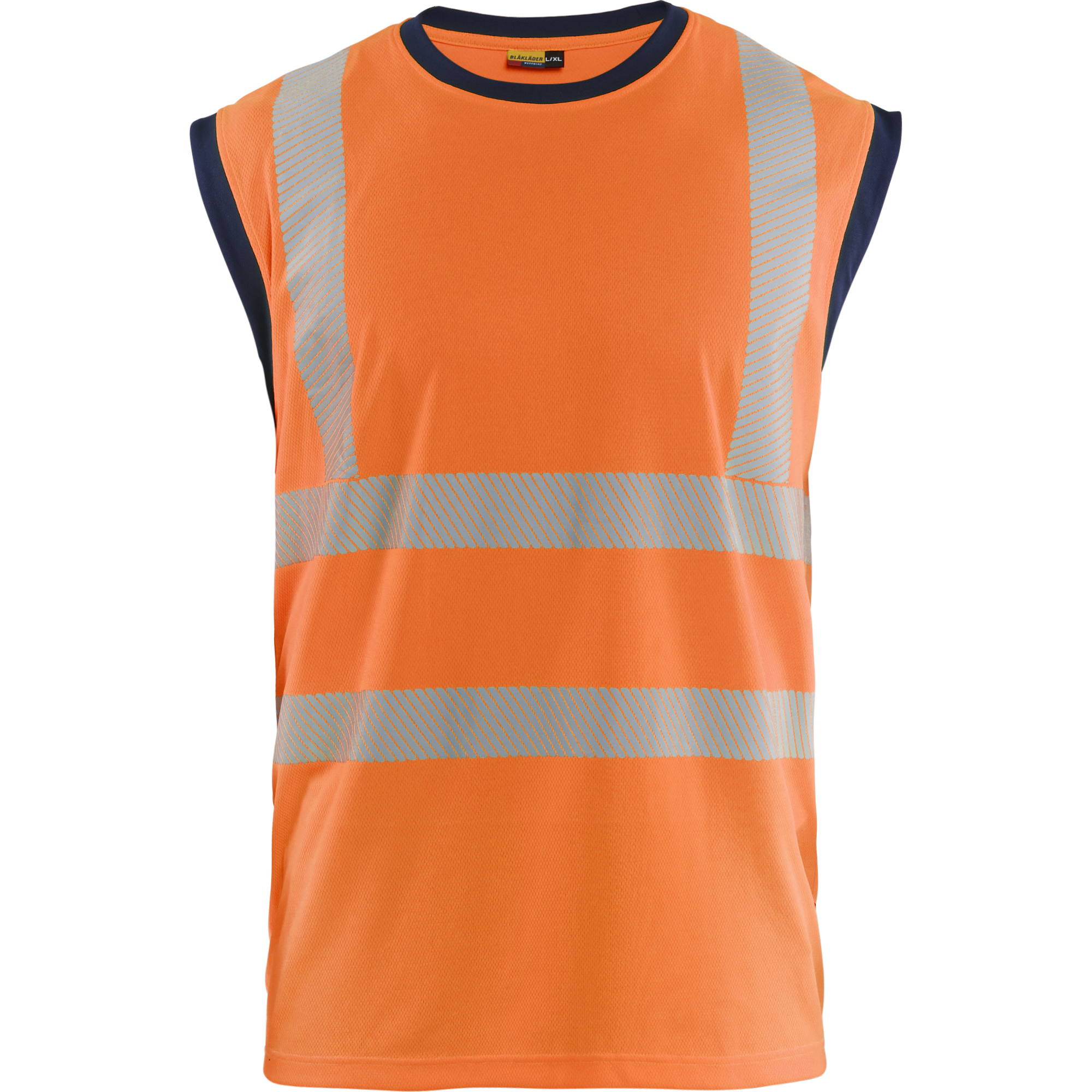 Blaklader High Vis Tank Top, Orange/Navy Blue