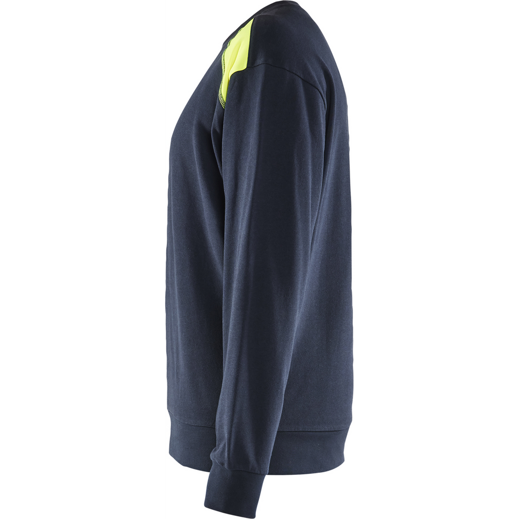 Blaklader Sweatshirt, Dark Navy/Yellow (3)