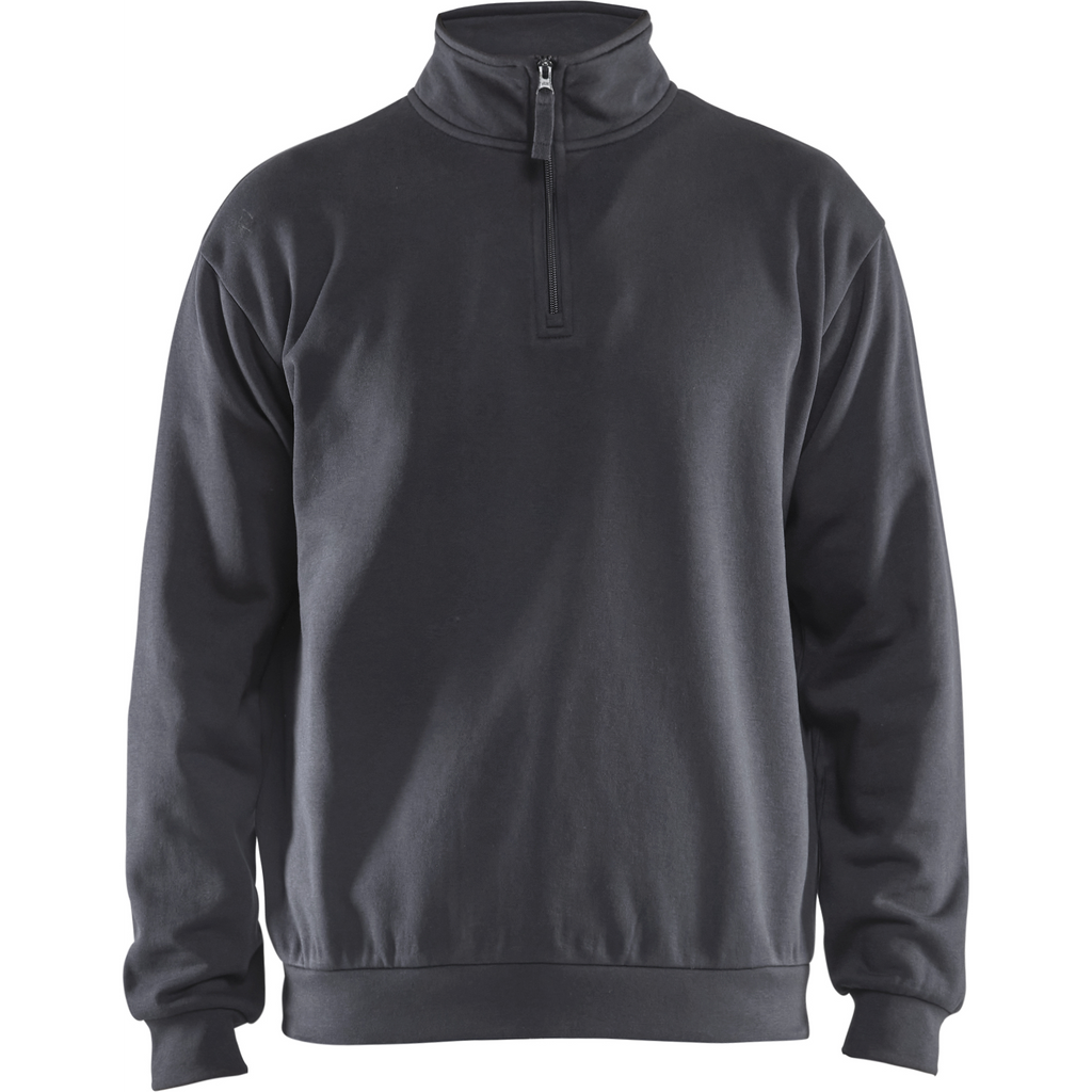Blaklader Sweatshirt mit Half-Zip, Mittelgrau