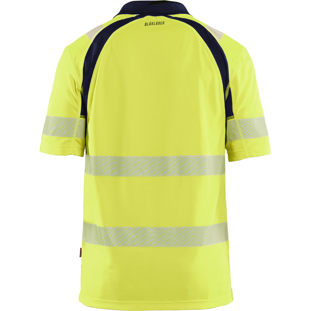 Blaklader High Vis UV Protection Polo Shirt, Yellow/Navy Blue (4)