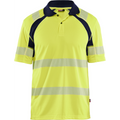 Blaklader High Vis UV Protection Polo Shirt, Yellow/Navy Blue