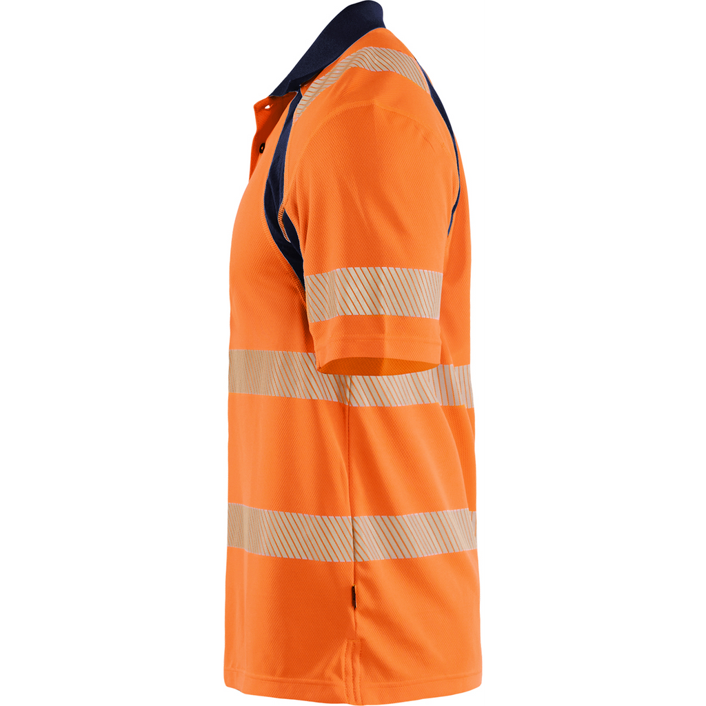 Blaklader High Vis UV Protection Polo Shirt, Orange/Navy (3)