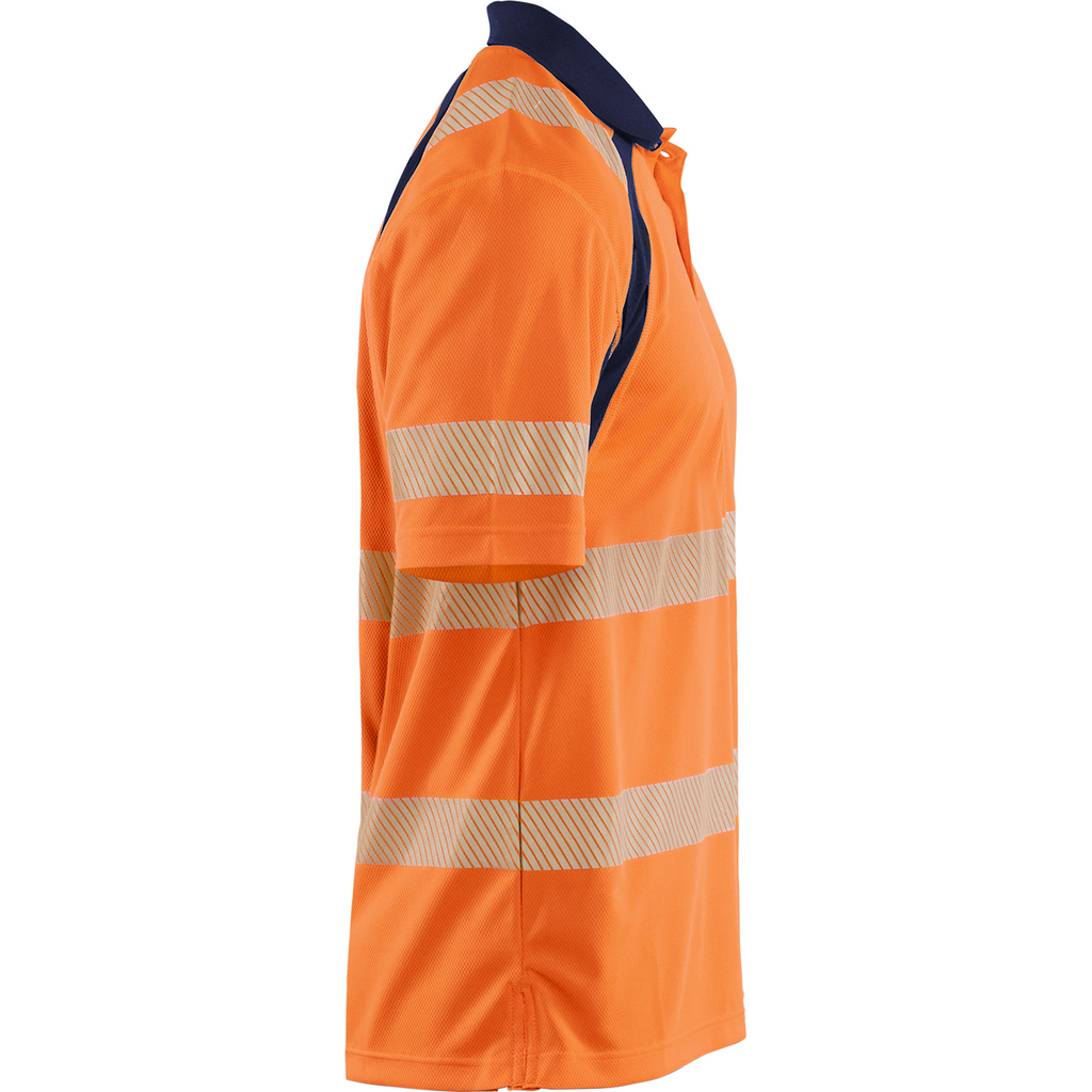 Blaklader High Vis UV Protection Polo Shirt, Orange/Navy (2)