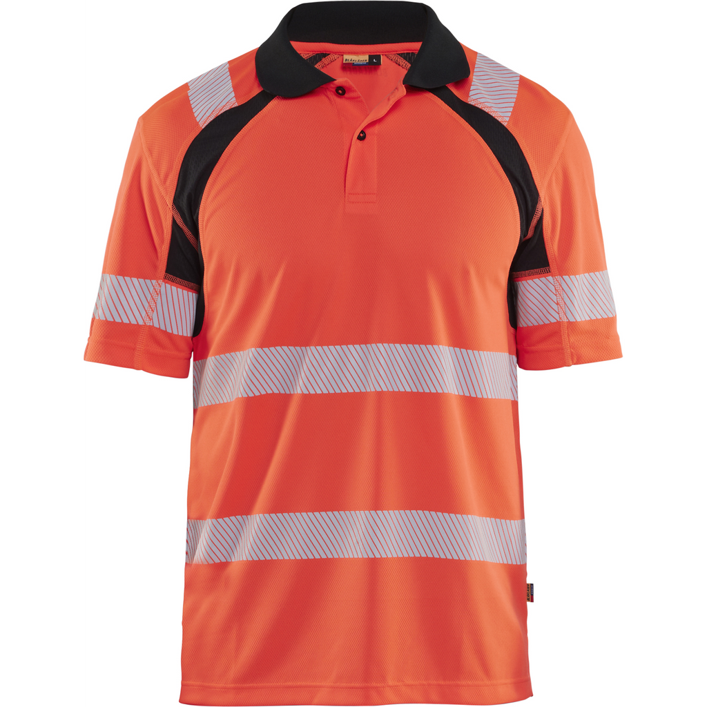 Blaklader High Vis UV Protection Polo Shirt, Red/Black