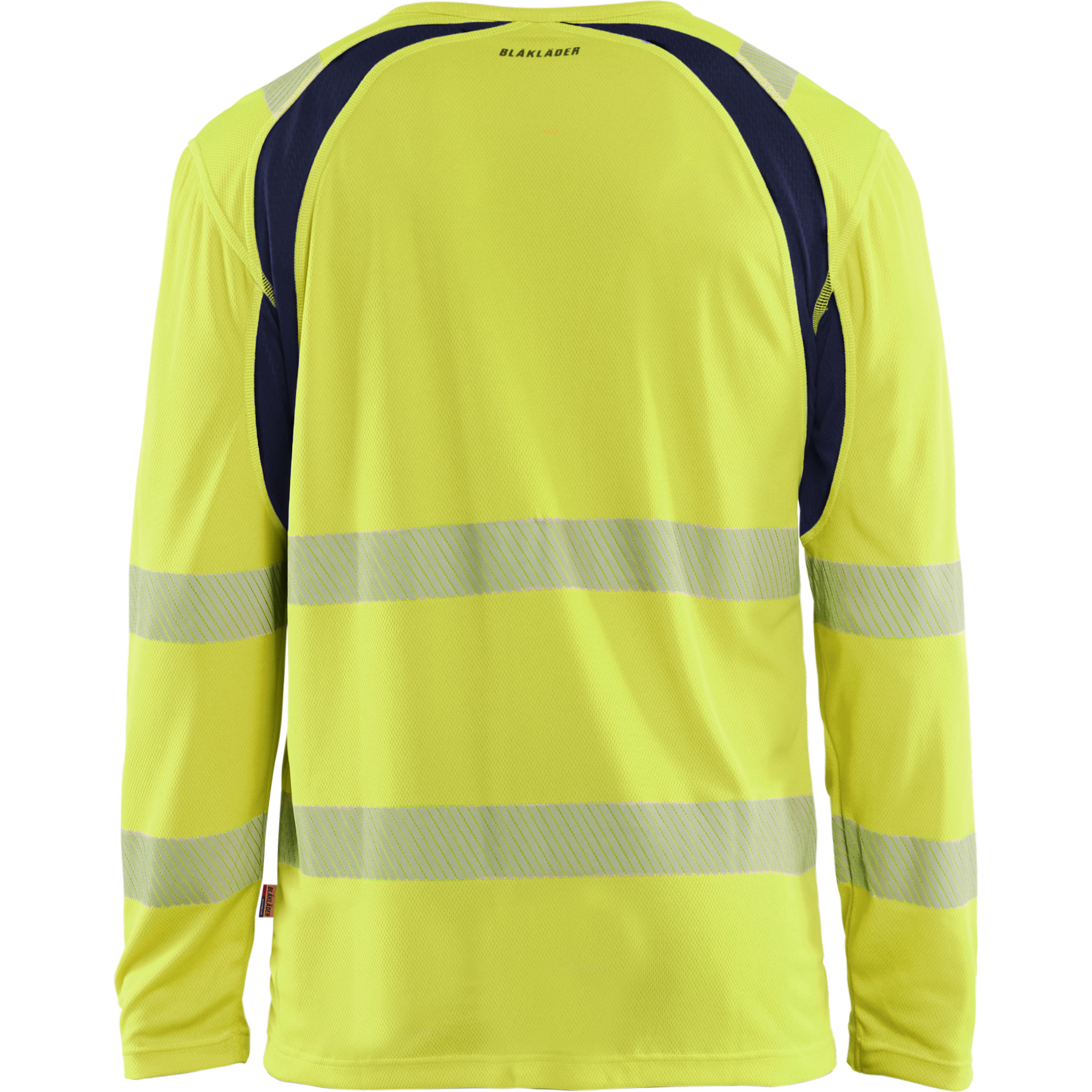 Blaklader High Vis UV Protection Long Sleeve Shirt, Yellow/Navy Blue (4)