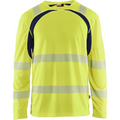Blaklader High Vis UV Protection Long Sleeve Shirt, Yellow/Navy Blue