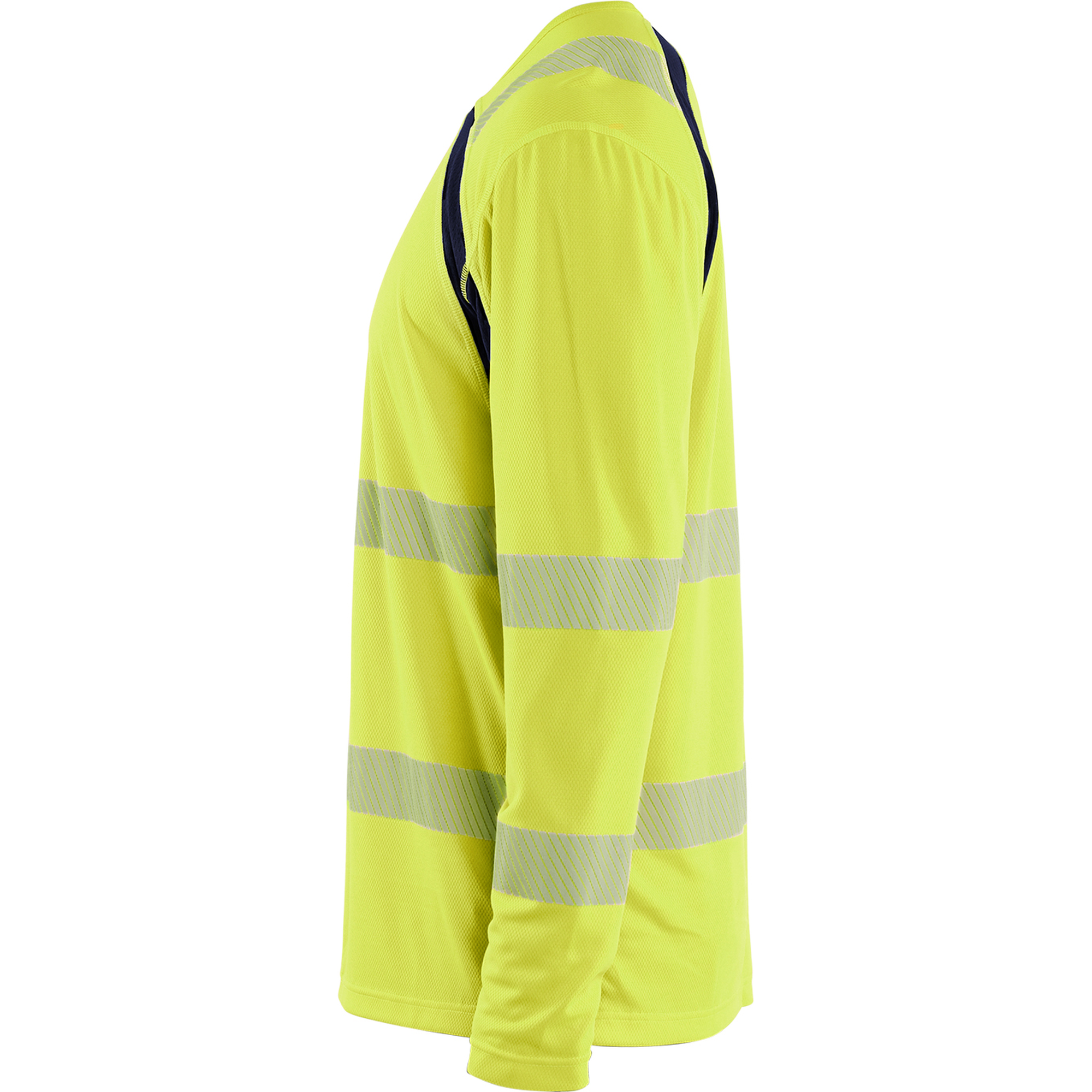 Blaklader High Vis UV Protection Long Sleeve Shirt, Yellow/Navy Blue (3)