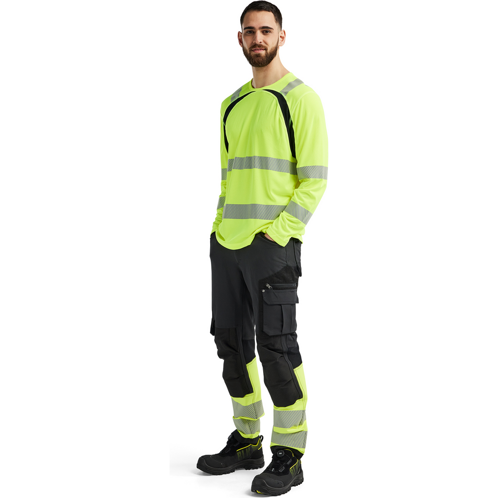 Blaklader High Vis UV Protection Long Sleeve Shirt, Yellow/Black (5)