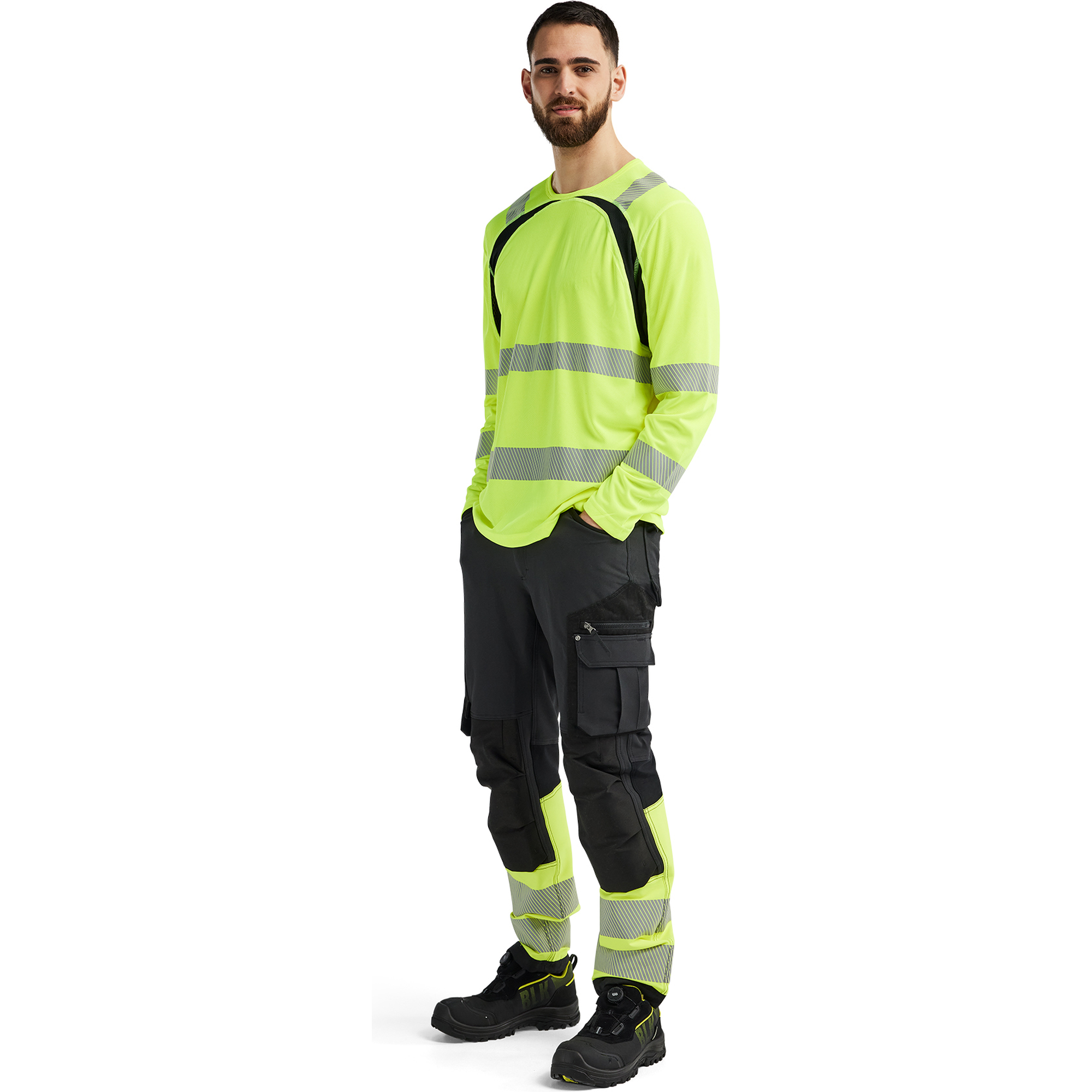 Blaklader High Vis UV Protection Long Sleeve Shirt, Yellow/Black (5)