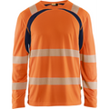 Blaklader High Vis UV Protection Long Sleeve Shirt, Orange/Navy Blue