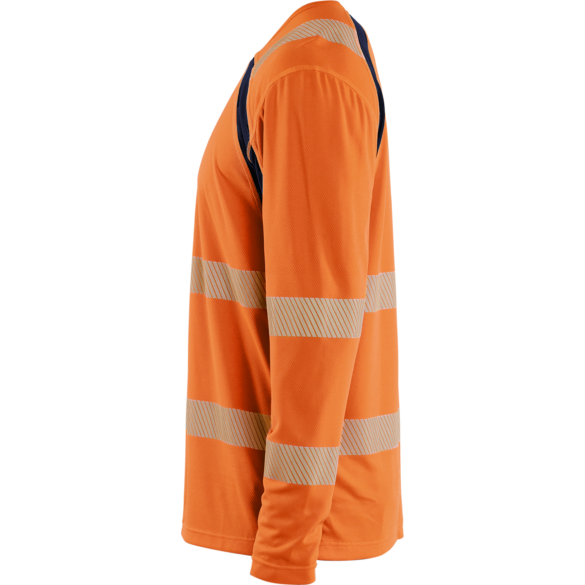 Blaklader High Vis UV Protection Long Sleeve Shirt, Orange/Navy Blue (3)