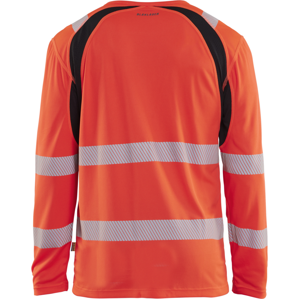 Blaklader High Vis UV Protection Long Sleeve Shirt, Red/Black (4)