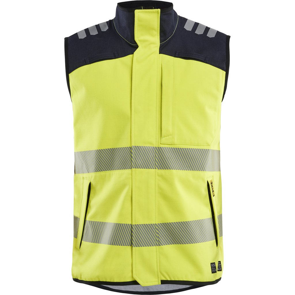 Blaklader Multinorm Softshell Vest, Yellow/Navy
