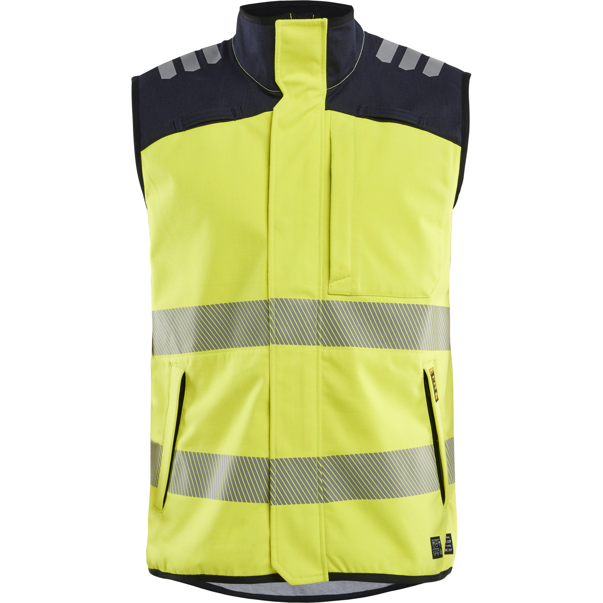 Blaklader Multinorm Softshell Vest, Yellow/Navy