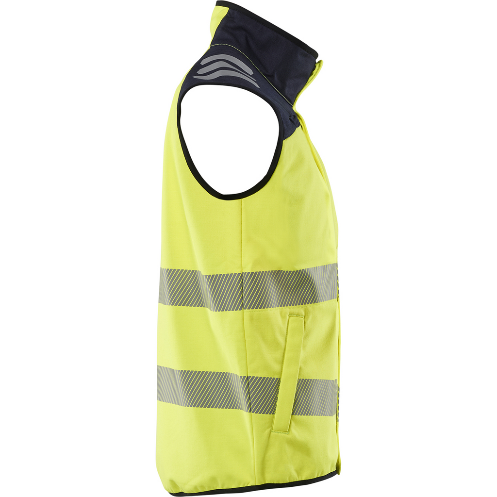 Blaklader Multinorm Softshell Vest, Yellow/Navy (3)