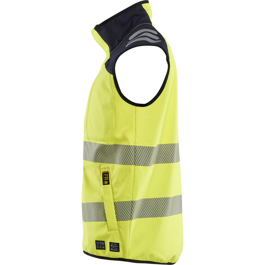 Blaklader Multinorm Softshell Vest, Yellow/Navy (2)