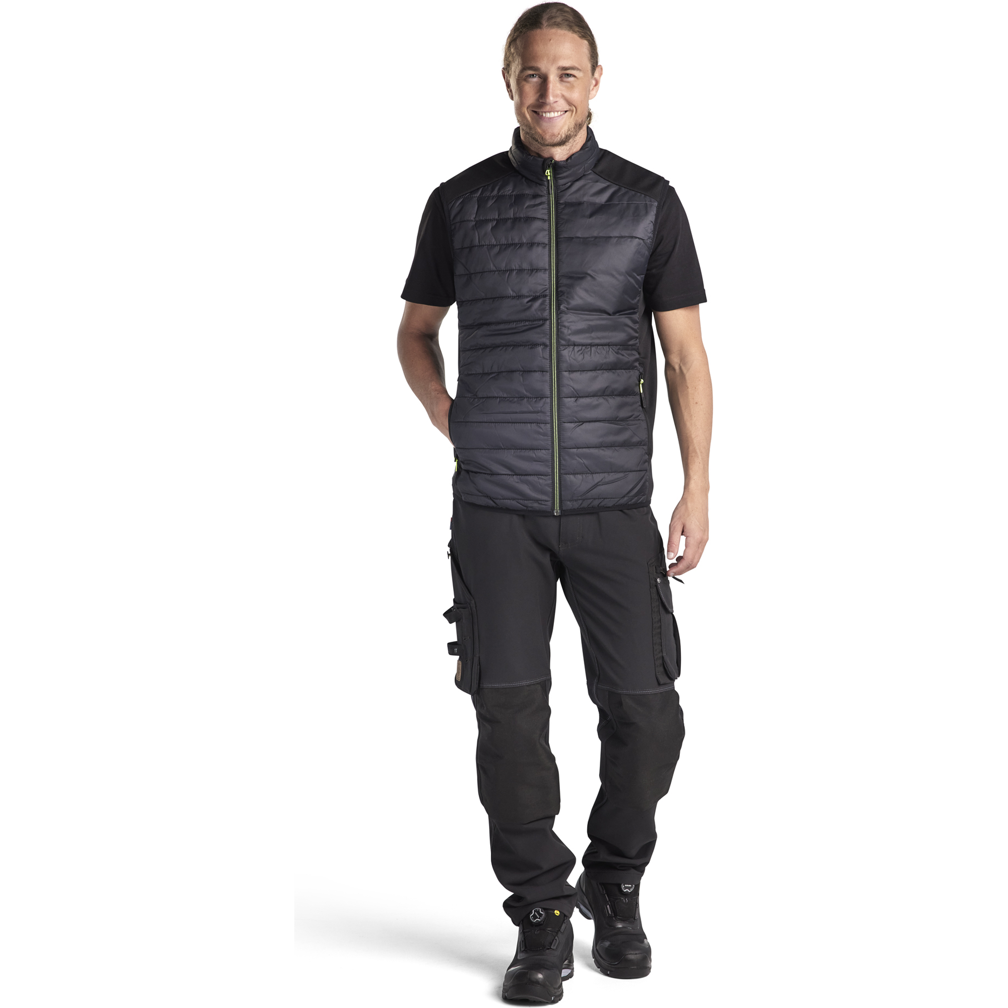 Blaklader Lined Vest, Black/Yellow (5)