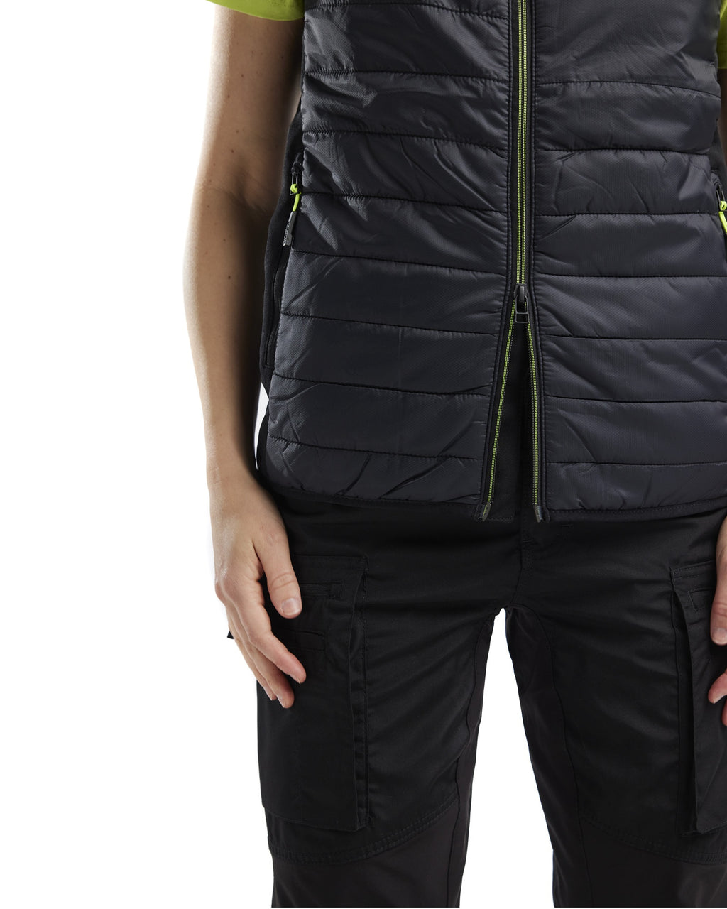 Blaklader Women's Lined Vest, Black/Yellow (6)