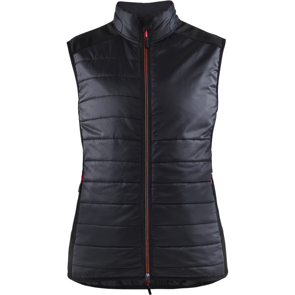 Blaklader Women's Lined Vest, Black/Red