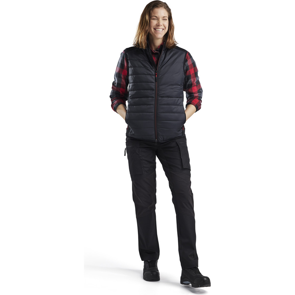 Blaklader Women's Lined Vest, Black/Red (5)