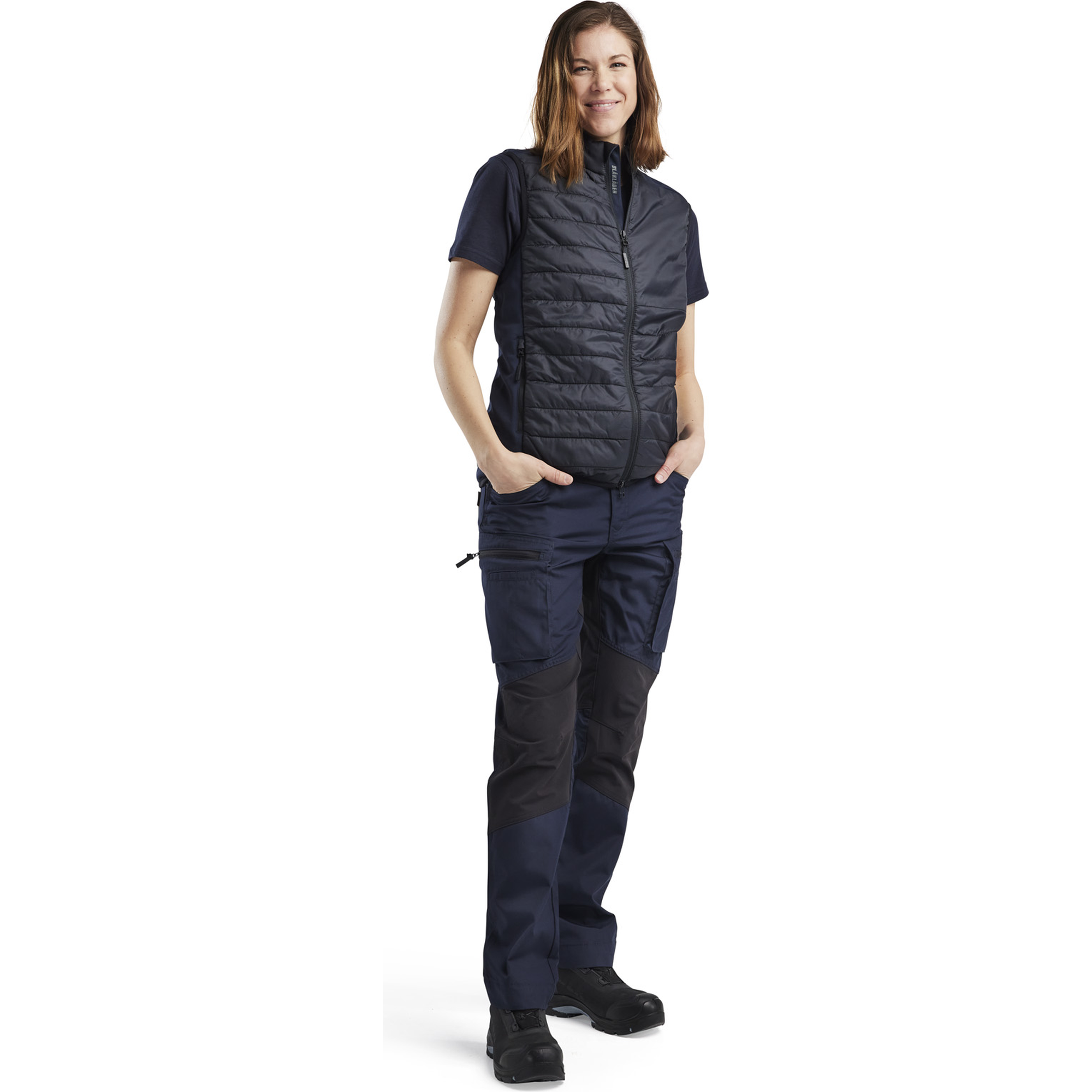 Blaklader Ladies Lined Vest, Black/Dark Navy (5)
