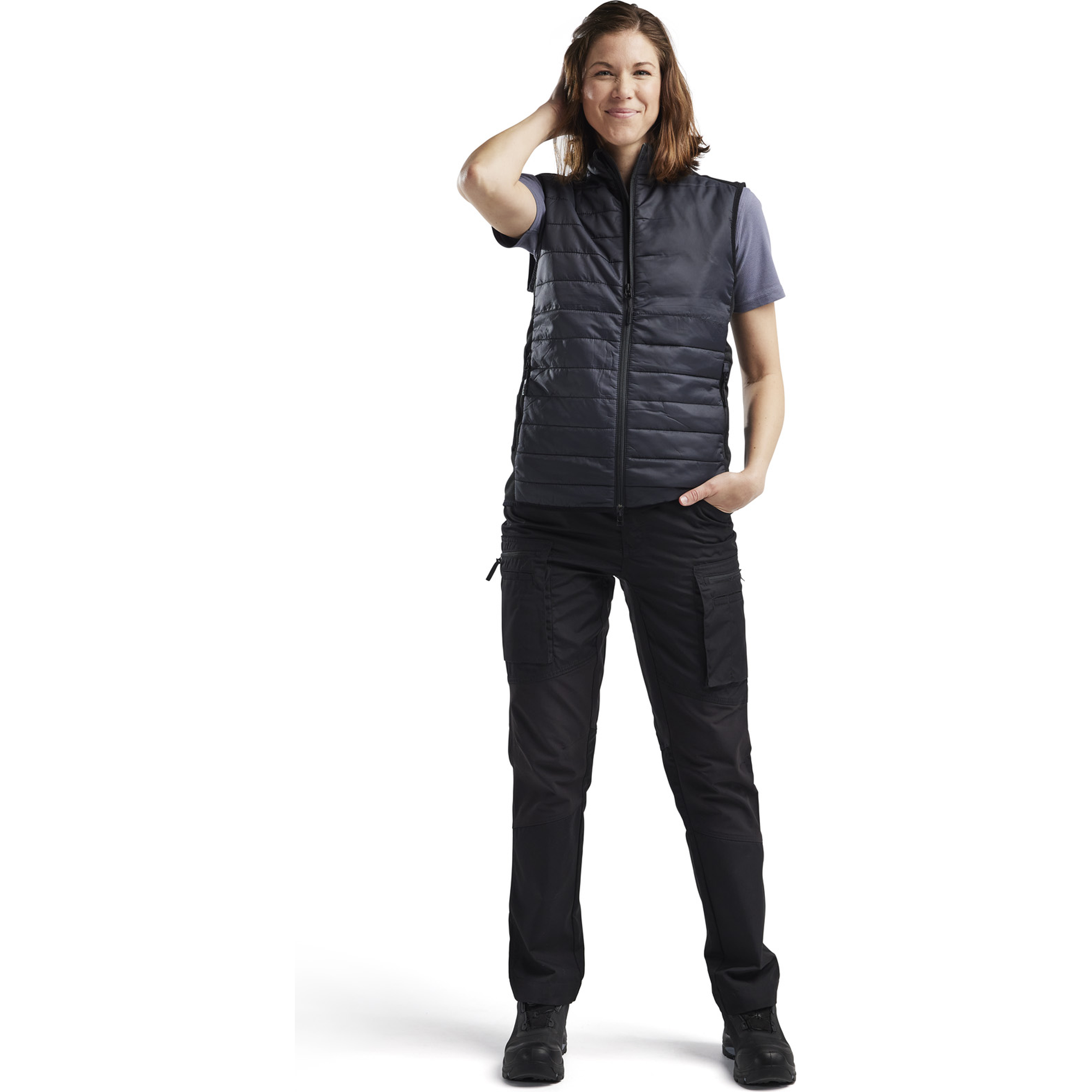 Blaklader Ladies Lined Vest, Black/Dark Grey (5)