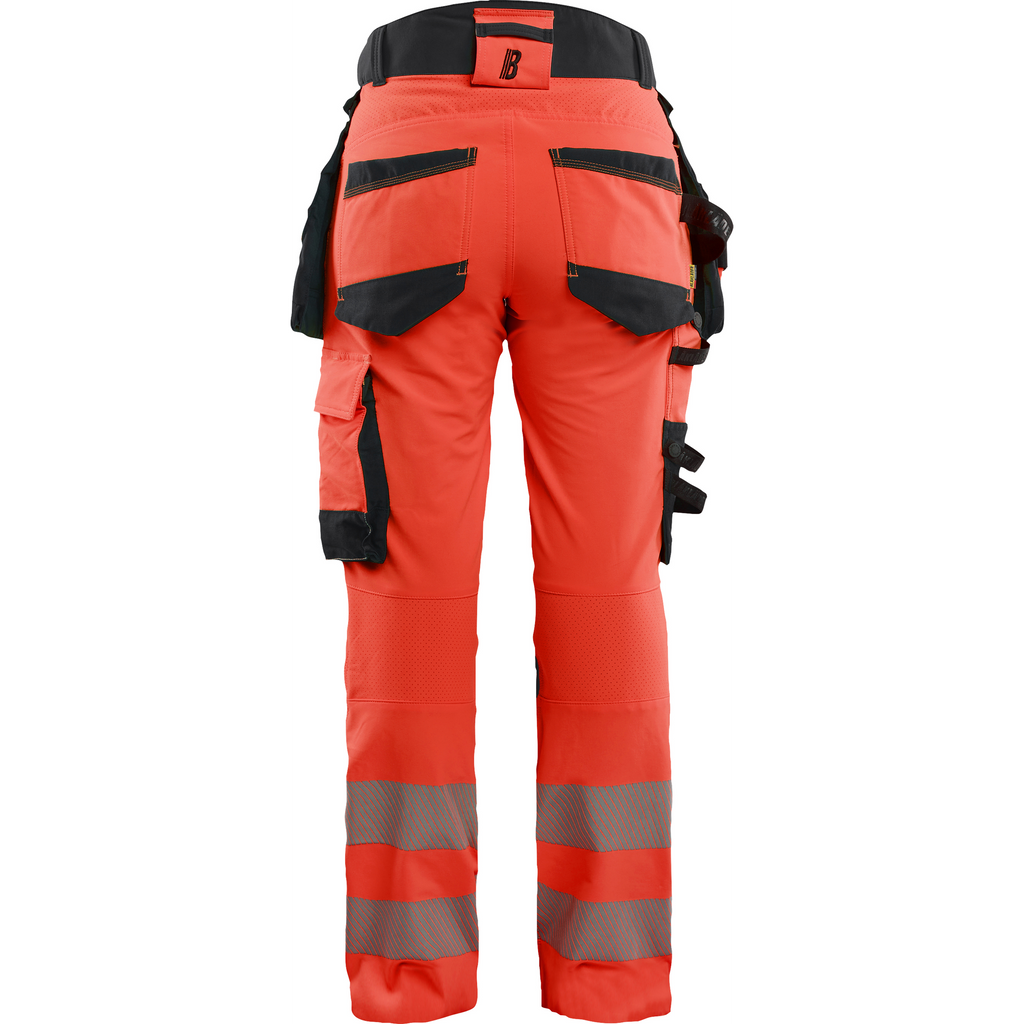 Blaklader High Vis Ladies 4-Way Stretch Trousers, Red/Black (4)
