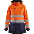 Blaklader High Vis Ladies Winter Parka, Orange/Navy Blue