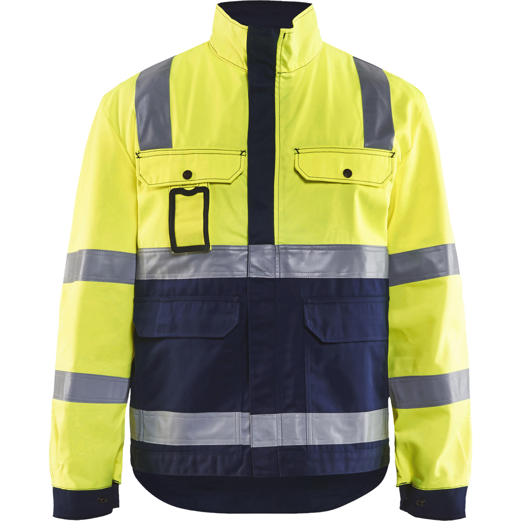 Blaklader High Vis Jacket, Yellow/Navy Blue
