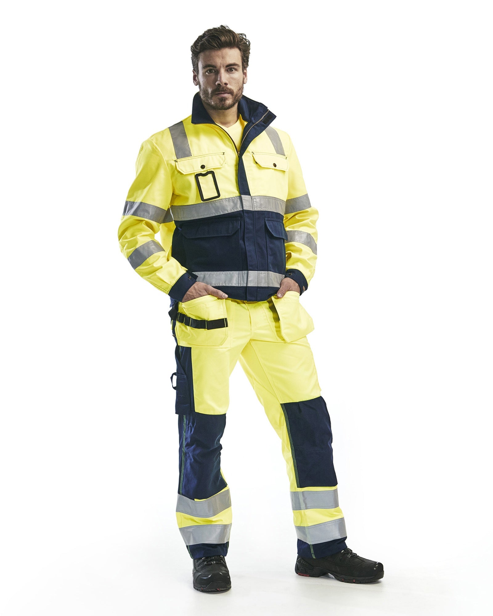 Blaklader High Vis Jacket, Yellow/Navy Blue (5)