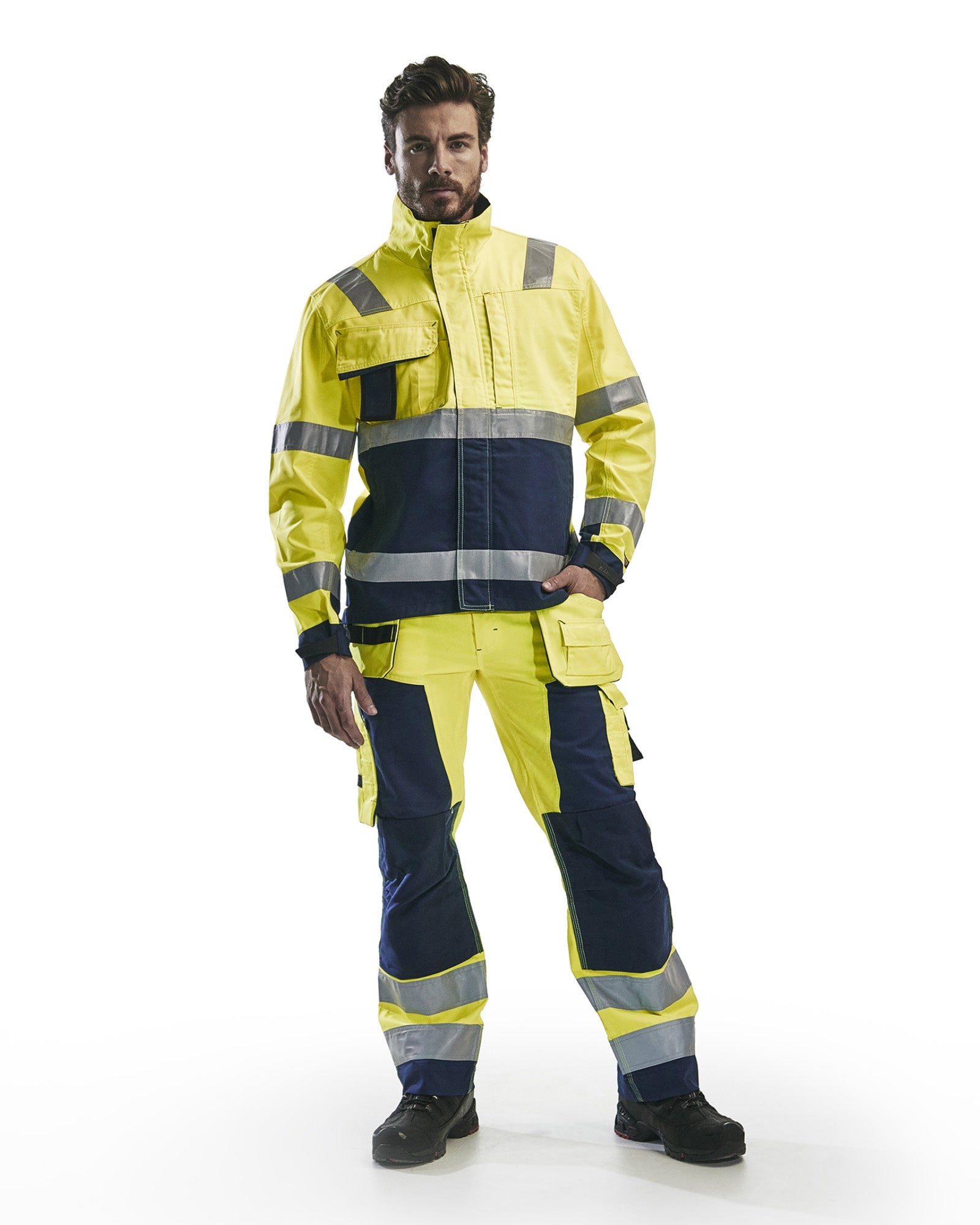 Blaklader High Vis Jacket, Yellow/Navy Blue (5)