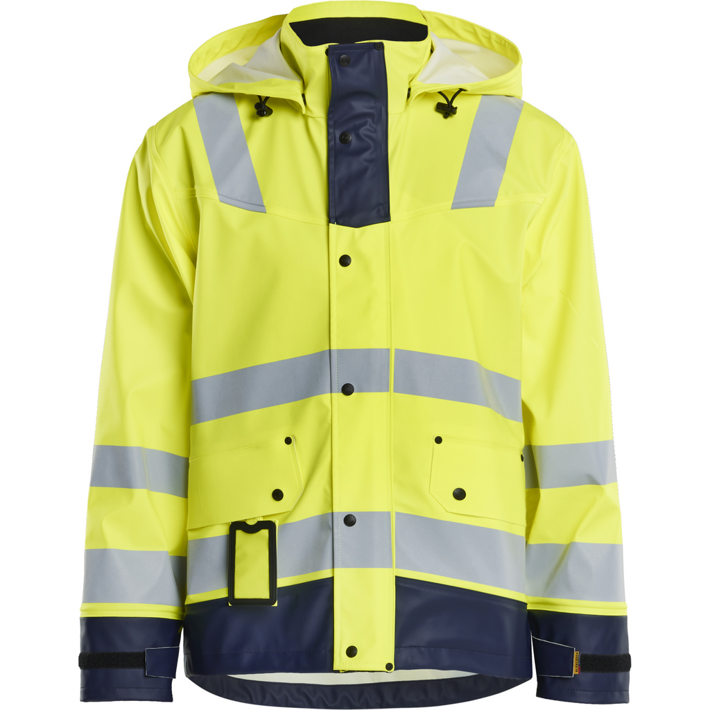 Blaklader Rain Jacket, Yellow/Navy Blue