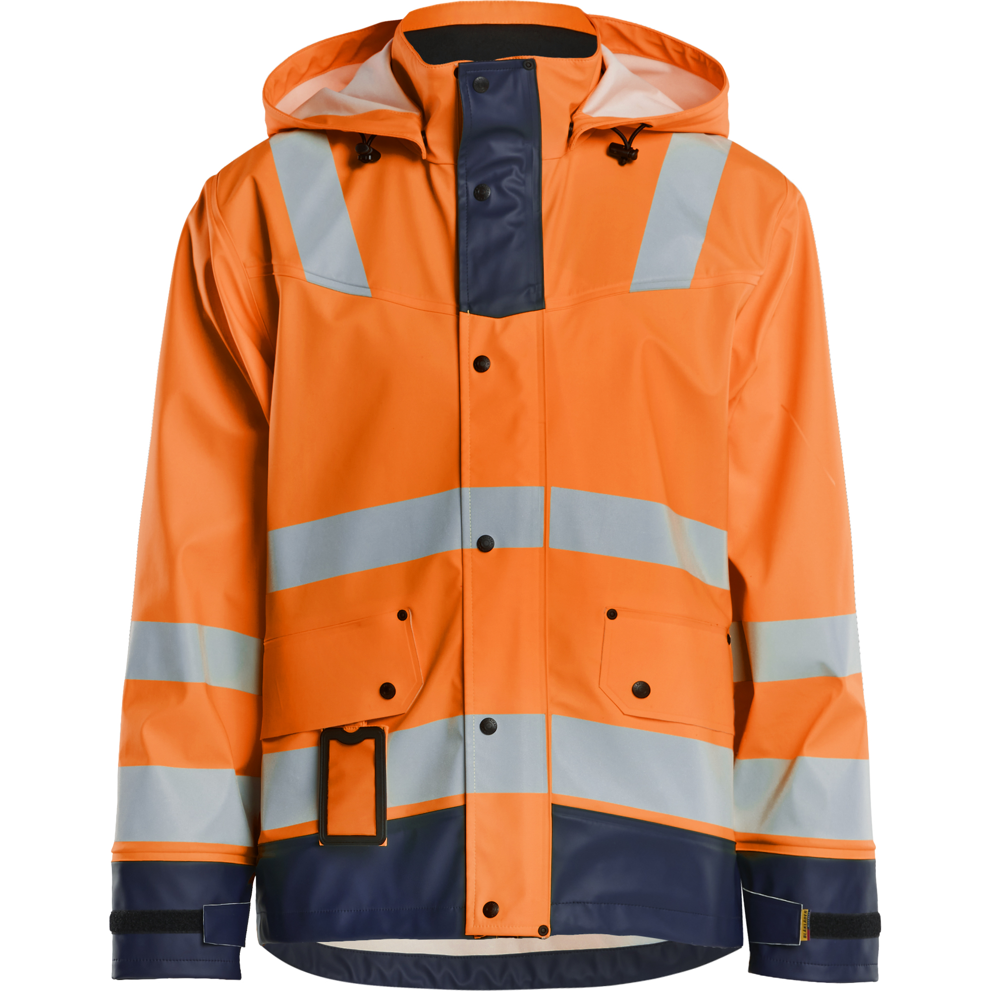 Blaklader Rain Jacket, Orange/Navy Blue