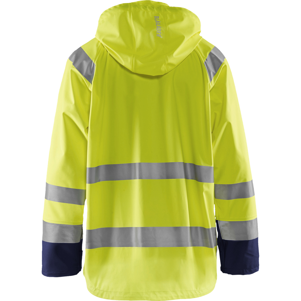 Blaklader High Vis Rain Jacket, Yellow/Navy Blue (4)